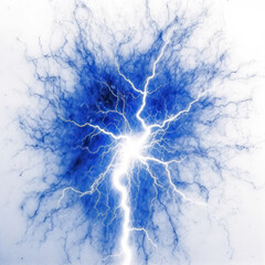 Canvas Print -  Electric blue lightning dramatically captured on
