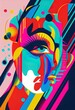 © Wirestock - AI generated illustration of female face in colorful shapes