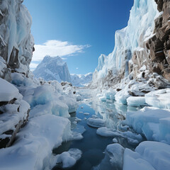 Sticker - Iceberg alley in the bright polar daylight 
