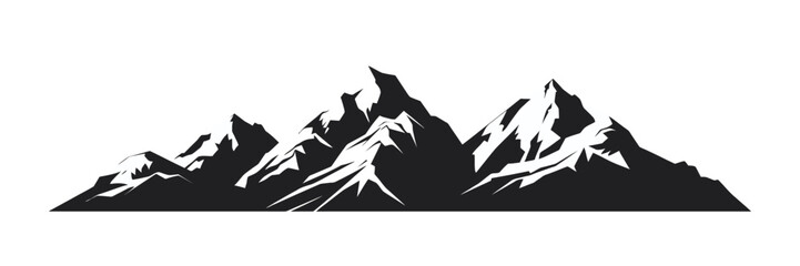 Wall Mural - Mountain silhouette on white background. Vector illustration