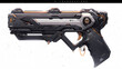 Futuristic Sidearm: Black Pistol on White
