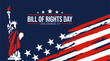  Bill of Rights Day Vector Background, a commemoration of the ratification of the first 10 amendments to the US Constitution. December 15. banner, card, poster design.