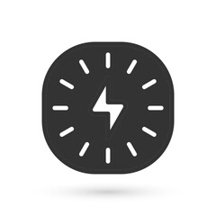 Sticker - Grey Lightning bolt icon isolated on white background. Flash sign. Charge flash icon. Thunder bolt. Lighting strike. Vector