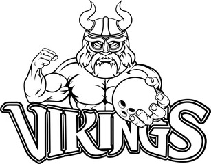 Wall Mural - Viking Bowling Sports Mascot