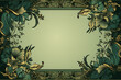 Elegant floral frame with intricate gold and teal details