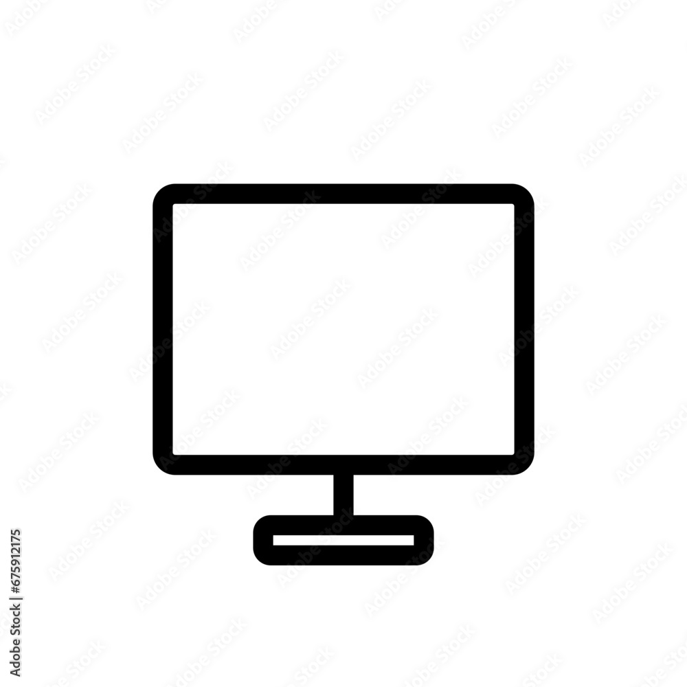 Monitor devices icon with black outline style. technology, display, computer, business, monitor, screen, design. Vector Illustration