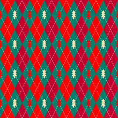 Leinwandbilder - Patchwork textile pattern. Seamless plaid design background. Merry Christmas cozy pattern.