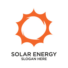 Wall Mural - Solar energy logo design simple concept Premium Vector