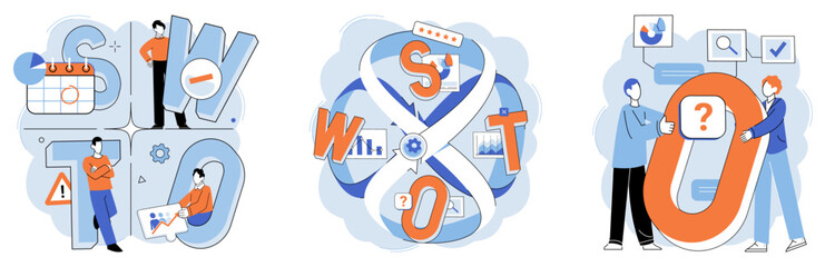 Fototapete - Analysis tool. Business intelligence. Vector illustration Illustrations enhance visual appeal presentations and reports Datanalysis helps identify growth opportunities Technology advancements drive