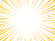 Sun Rays or Explosion Boom for Comic Books Radial Background Vector. Speed rays. Action, speed lines, stripes for comic book frame. Dynamic, speed stripes abstract frame. Comic book yellow background.