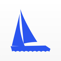 Wall Mural - Sailboat logo design concept. Simple sail logo template