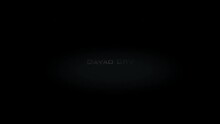 Davao City 3D Title Word Made With Metal Animation Text On Transparent Black