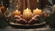 Rustic Advent Candle Lighting Ceremony for Festive Christmas Celebrations