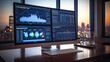 tv screen displaying data to make digital marketing dashboard or sales analytics