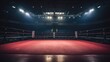 Boxing. Empty professional boxing ring in arena.