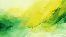Yellow Green Abstract Watercolor Background