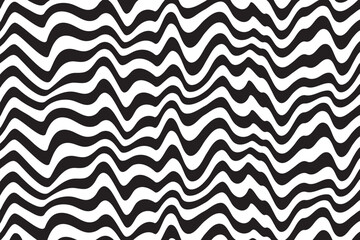 Aufkleber - Background with wavy lines. Twisted duo tone backgrounds. Abstract pattern from lines, halftone effect. Black and white texture. Minimalist design template for poster, banner, cover, postcard.