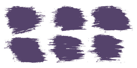 Wall Mural - Inkblot vector purple color paint stroke illustrator brush set