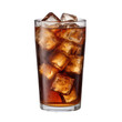 A glass of cola drink isolated on transparent background.