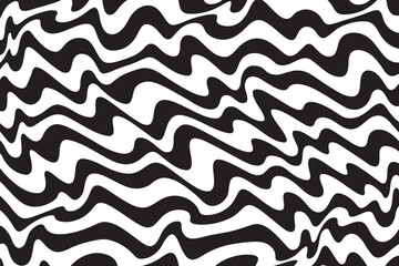 Aufkleber - Background with wavy lines. Twisted duo tone backgrounds. Abstract pattern from lines, halftone effect. Black and white texture. Minimalist design template for poster, banner, cover, postcard.