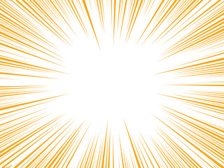 Aufkleber - Sun Rays or Explosion Boom for Comic Books Radial Background Vector. Speed rays. Action, speed lines, stripes for comic book frame. Dynamic, speed stripes abstract frame. Comic book yellow background.
