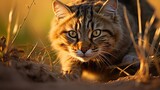 Fototapeta Zwierzęta - Cat Ground-Level, Background Image, Background For Banner, HD