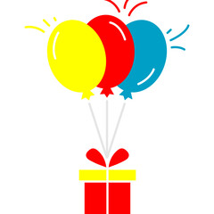 Balloon and gift icon