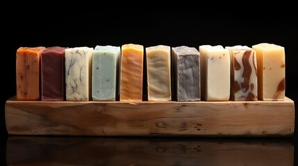 Poster - varity of handmade natural cold process soap.