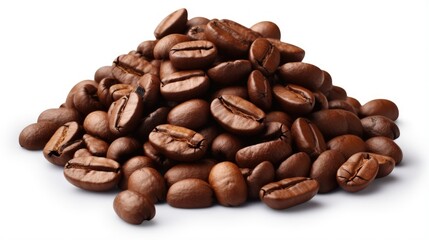 Aufkleber - Brown coffee beans isolated on white background