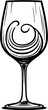 Dining Bordeaux Wine Glass Vintage Outline Icon In Hand-drawn Style