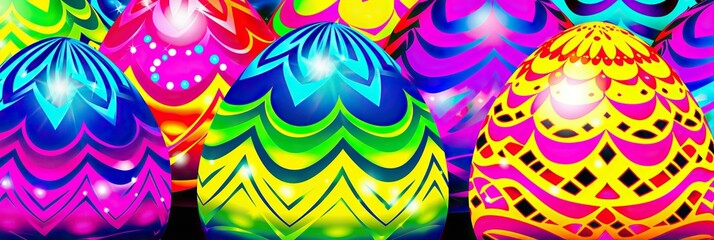 Aufkleber - abstract background with colorful easter eggs