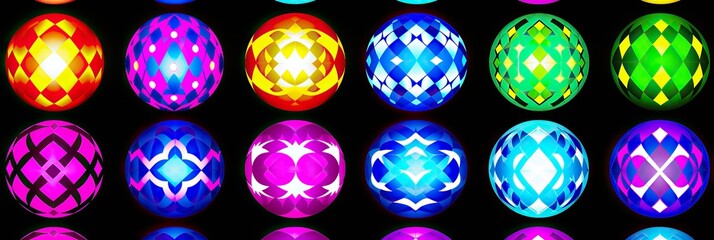 Aufkleber - Vivid colorful eggs on black