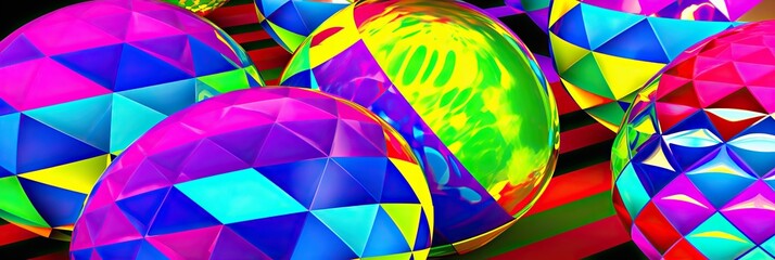 Aufkleber - Abstract egg shape neon background 