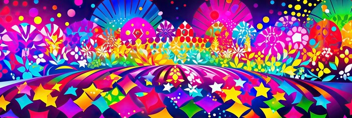 Aufkleber - abstract colorful firewaks background