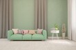 © AntonSh - Green modern interior design with sofa. Scandinavian interior design. 3D illustration