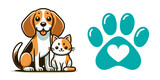 Fototapeta Dziecięca - Cat dog pet logo symbol design concept 