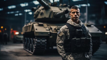 military man near the tank