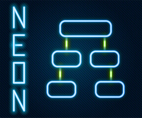 Aufkleber - Glowing neon line Business hierarchy organogram chart infographics icon isolated on black background. Corporate organizational structure graphic elements. Colorful outline concept. Vector