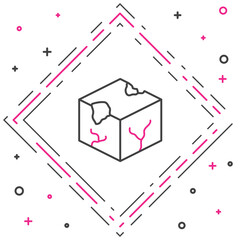 Poster - line isometric cube icon isolated on white background. geometric cubes solid icon. 3d square sign. b