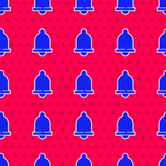 Poster - Blue Motion sensor icon isolated seamless pattern on red background. Vector