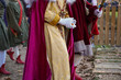 Three kings parade celebration. Cabalgata de Reyes magos. Three Wise men traditional Spanish Christmas show