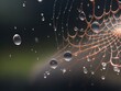 Whispers of Spooky Gossamer Reflects the ethereal beauty of a fine spider silk strand in macro detail by AI