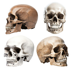 Canvas Print - Set of human skulls, cut out