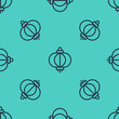 © Vadim - Black line Chinese paper lantern icon isolated seamless pattern on green background. Vector