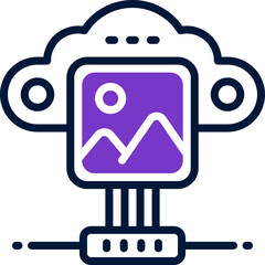 Poster - cloud picture dual tone icon. vector icon for your website, mobile, presentation, and logo design.