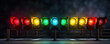 traffic lights on in dark night city. semaphore banner
