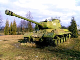 Abandoned armored tank T - 34.