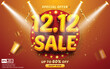12.12 sales banner with spot light and 3d editable text style effect