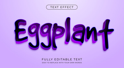 Poster - editable text effect cartoon in purple color