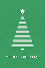 Wall Mural - Geometric Christmas tree. Design of a greeting card. Vector illustration